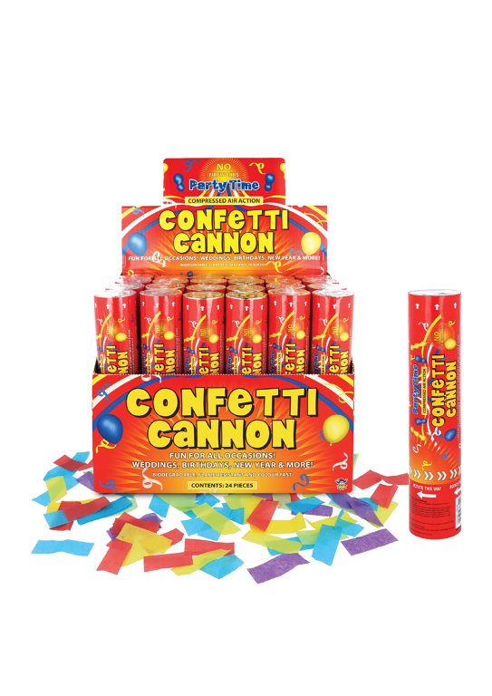 Party Time Multicolour Paper Confetti Cannon (20cm)