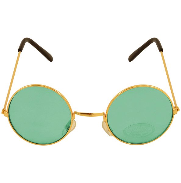 Gold Framed Glasses with Green Lenses (Adult)
