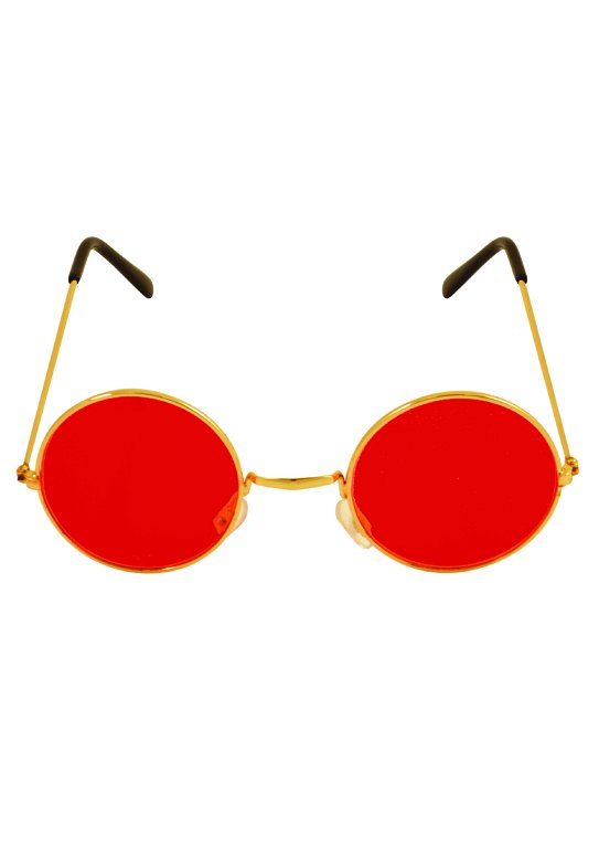Gold Framed Glasses with Red Lenses (Adult)