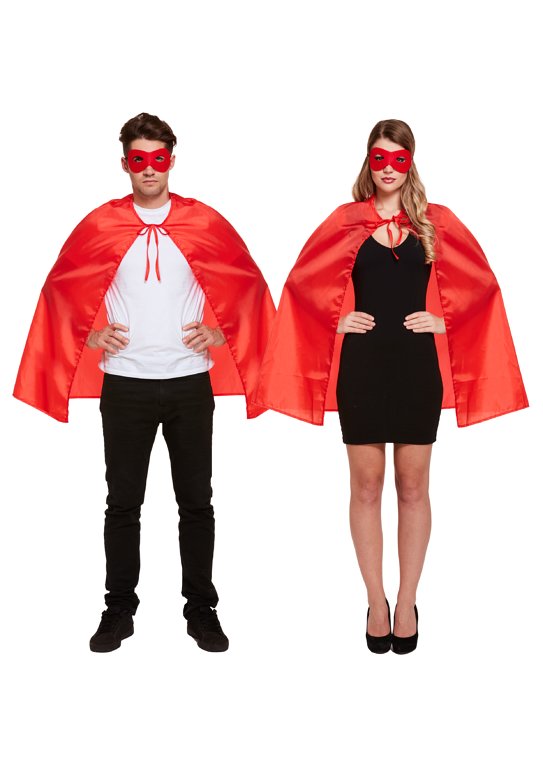 Red Superhero Costume Set (One Size) Adult Fancy Dress