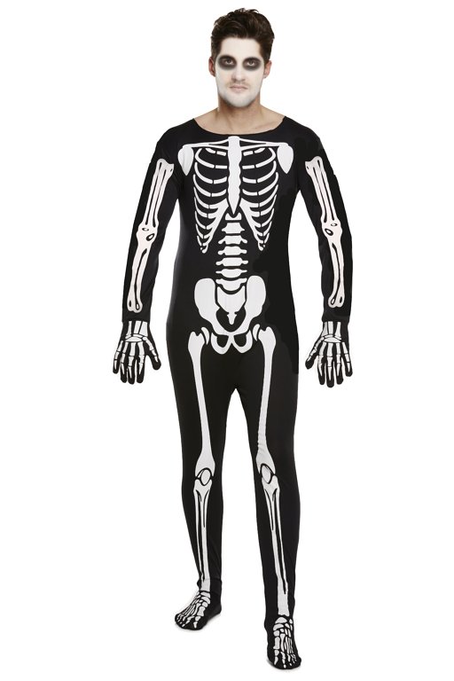 Skeleton Bodysuit (One Size) Adult's Fancy Dress Costume