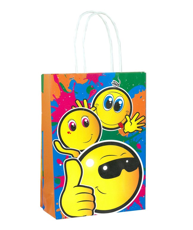 Yellow Smile Paper Party Bag with Handles