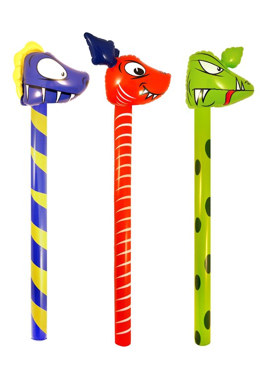 Inflatable Dinosaur Stick 3 Assorted Designs (118cm)