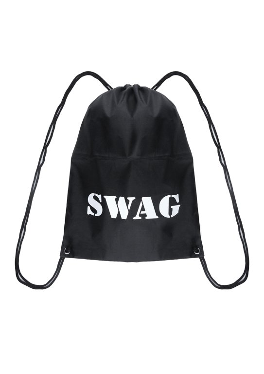 Black Swag Bag with Print (40cm x 30cm)