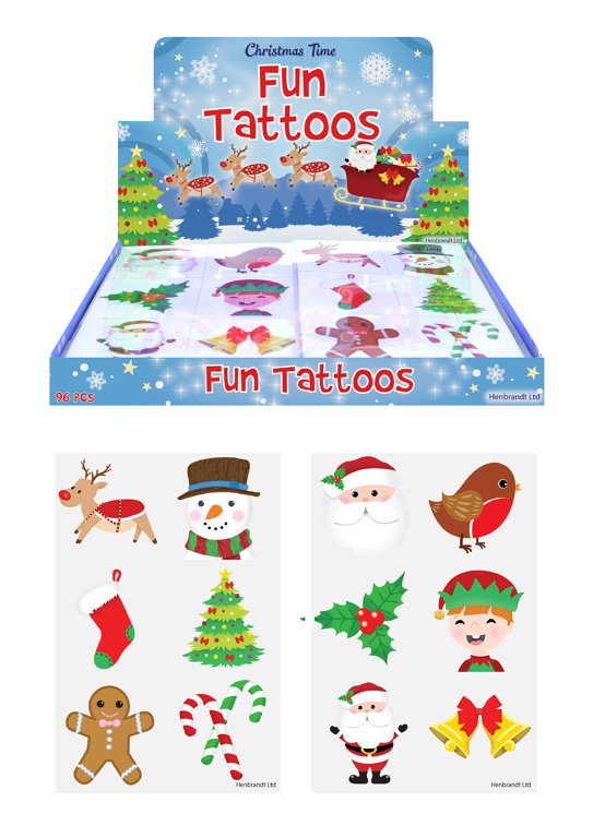 Mini Christmas Temporary Tattoo Sheets (4cm) Assorted Designs