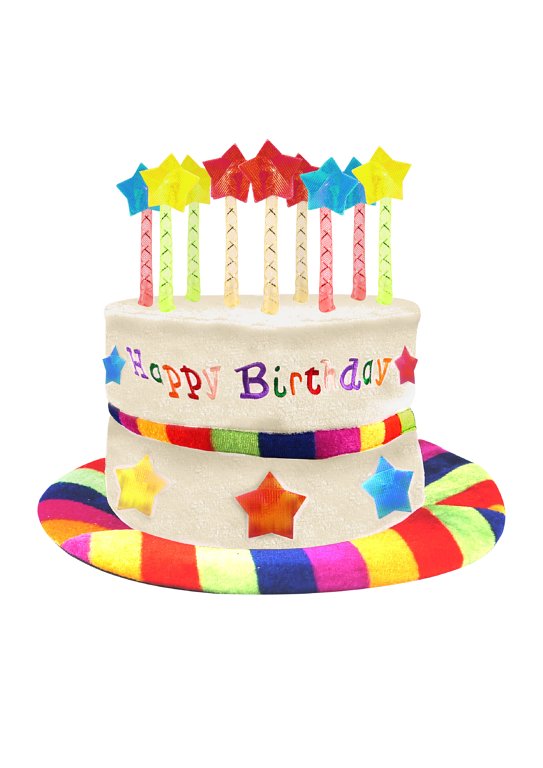 Rainbow Birthday Cake Hat with 9 Candles