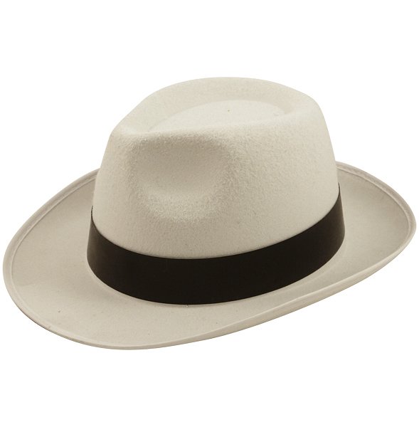 White Al Capone Gangster Hat (Adult)