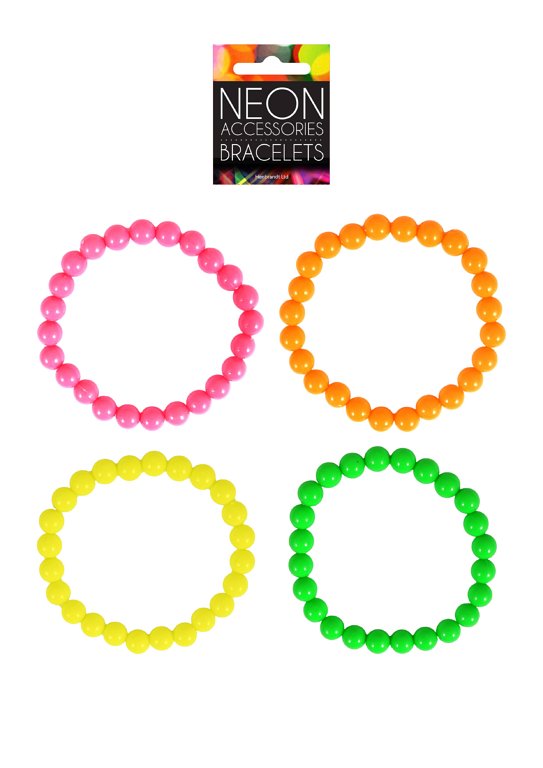 Neon Bracelets (20cm) 4 Assorted Colours