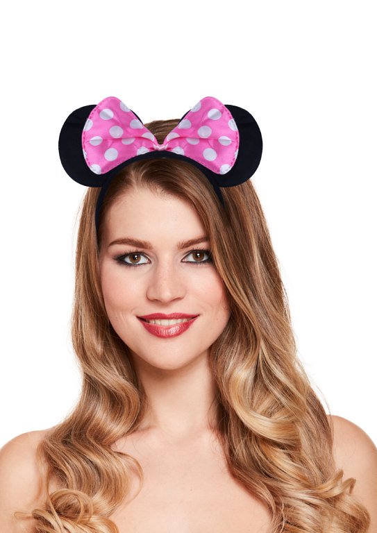 Mouse Ears Headband with Pink Bow