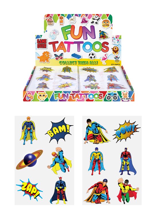 Mini Superhero Temporary Tattoo Sheets (4cm) Assorted Designs