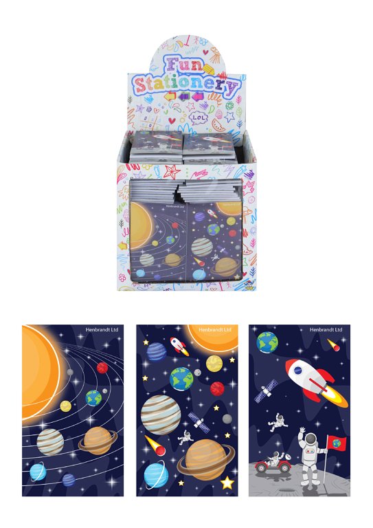 Mini Space Notebooks (9.3x5.5cm) 3 Assorted Designs