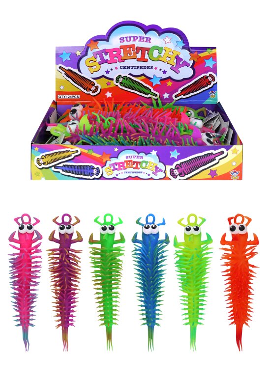 Stretchy Centipedes (29cm) 6 Assorted Colours