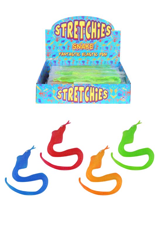 Stretch Sticky Snakes (4 Assorted Colours)