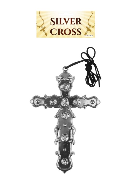 Silver Cross Necklace (16cm) with 74cm cord