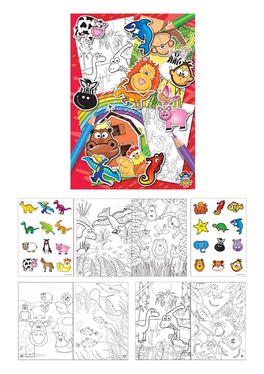 Mini Fun Sticker and Colouring Books (10.5cm x 14.5cm)
