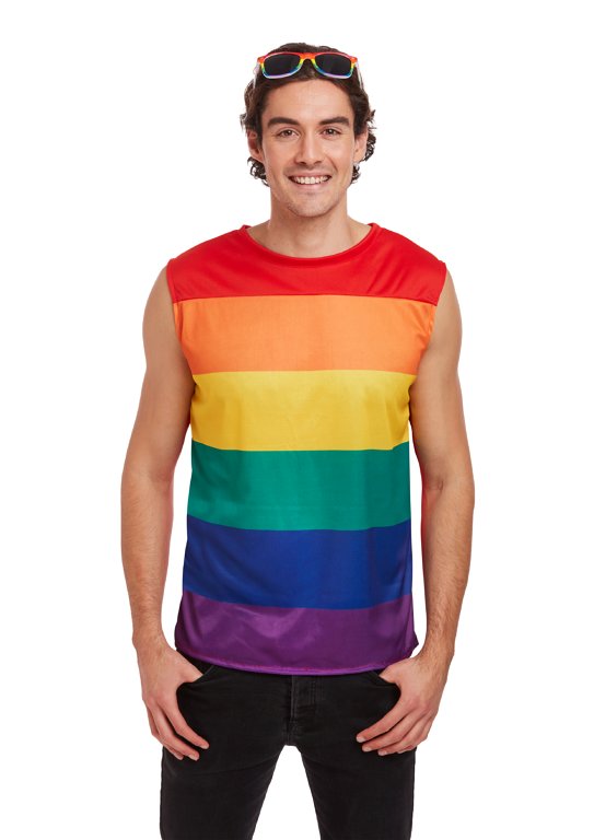 Pride Rainbow Top (One Size) Adult Fancy Dress Costume