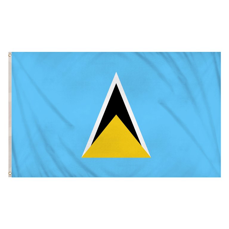 St Lucia Flag (5ft x 3ft) Polyester, double stitched seam, metal eyelets