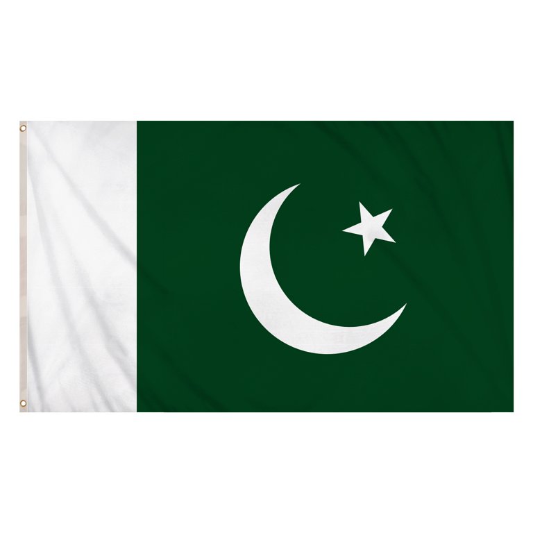 Pakistan Flag (5ft x 3ft) Polyester, double stitched seam, metal eyelets