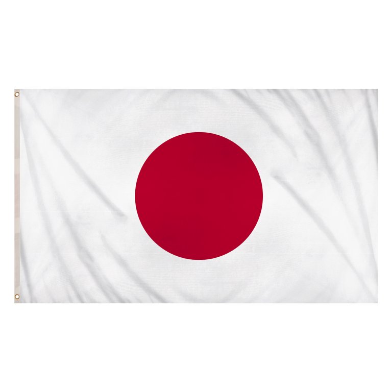 Japan Flag (5ft x 3ft) Polyester, double stitched seam, metal eyelets