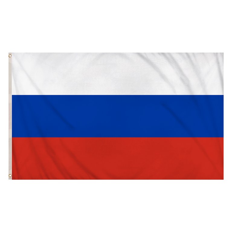 Russia Flag (5ft x 3ft) Polyester, double stitched seam, metal eyelets
