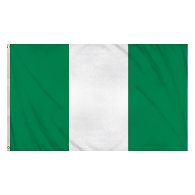 Nigeria Flag (5ft x 3ft) Polyester, double stitched seam, metal eyelets