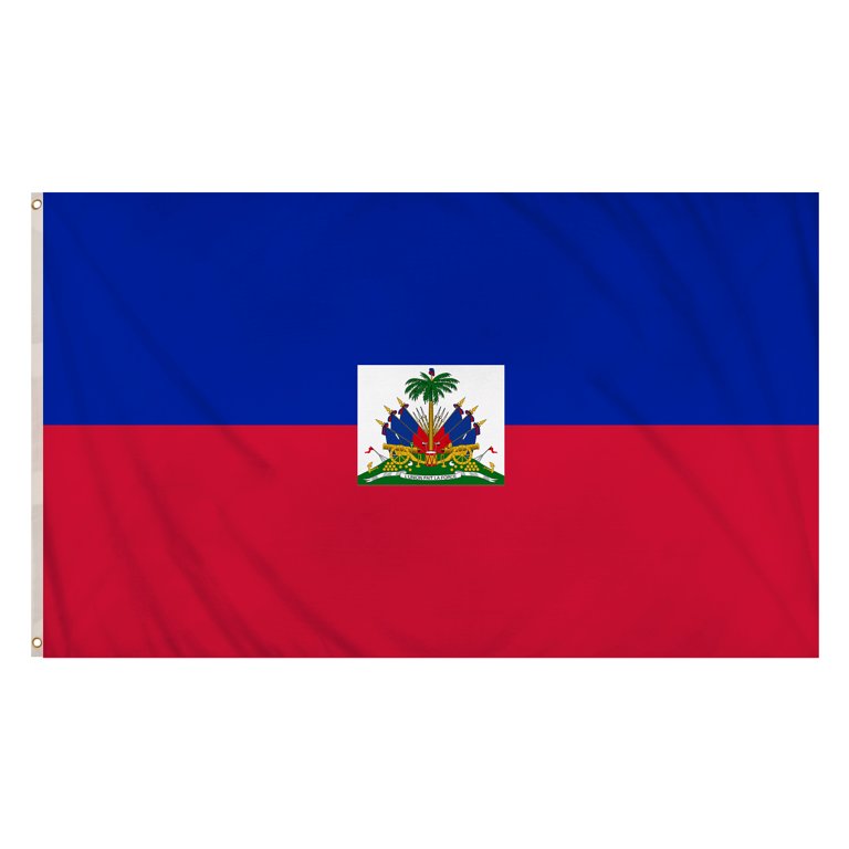 Haiti Flag (5ft x 3ft) Polyester, double stitched seam, metal eyelets
