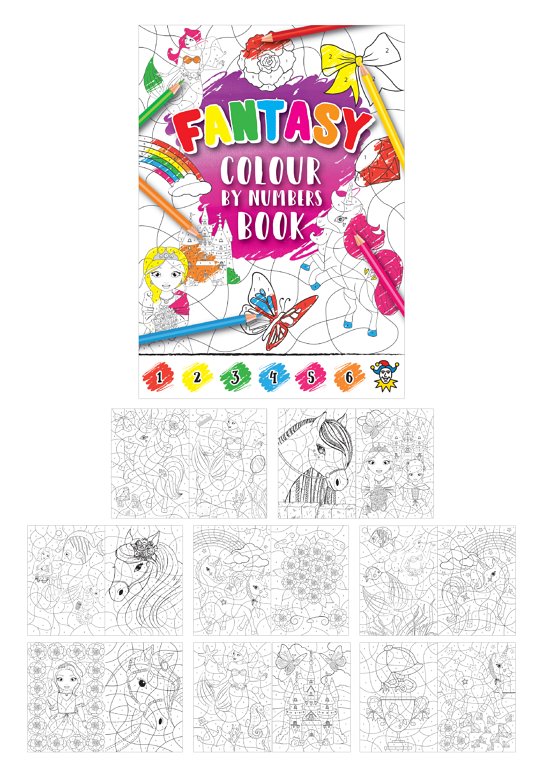 Mini Fantasy World Colour-By-Numbers Colouring Books (10.5cm x 14.5cm)