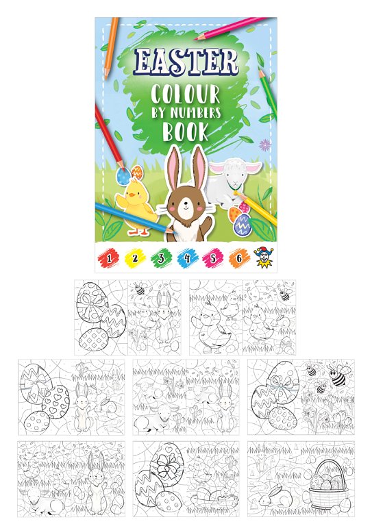 Mini Easter Colour-By-Numbers Colouring Books (10.5cm x 14.5cm)