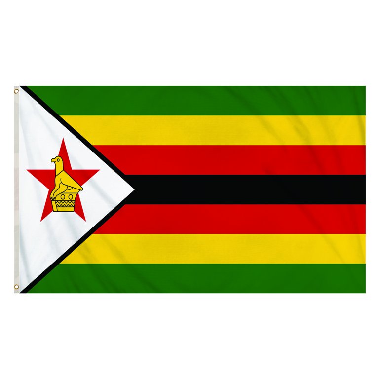 Zimbabwe Flag (5ft x 3ft) Polyester, double stitched seam, metal eyelets