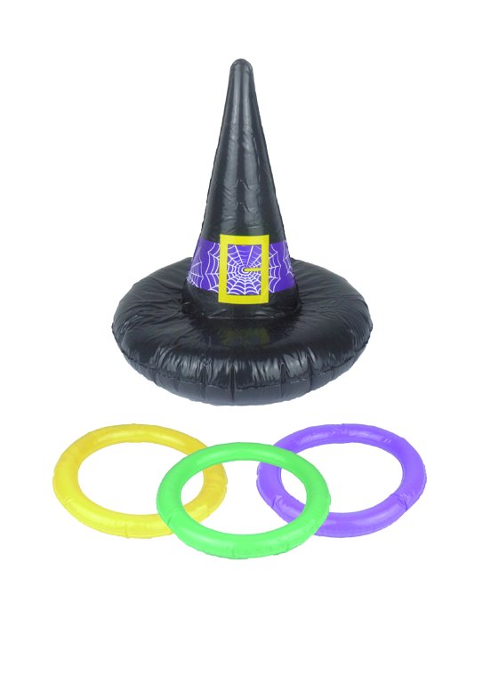 Inflatable Witch Hat and Hoop Game Set (4pcs)