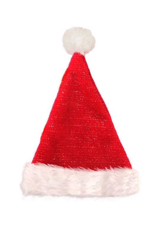 Deluxe Fluffy Santa Hat with Glitter (Adult) : Henbrandt Ltd