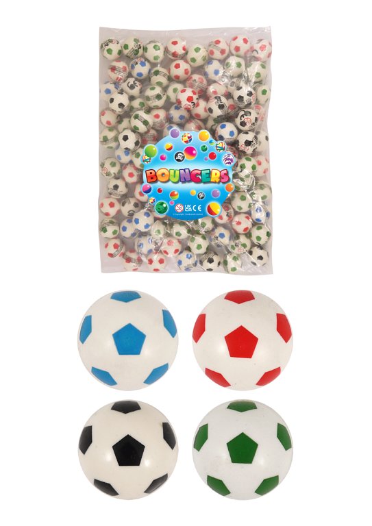 Football Bouncy Balls / Jet Balls (3.3cm) 4 Assorted Colours