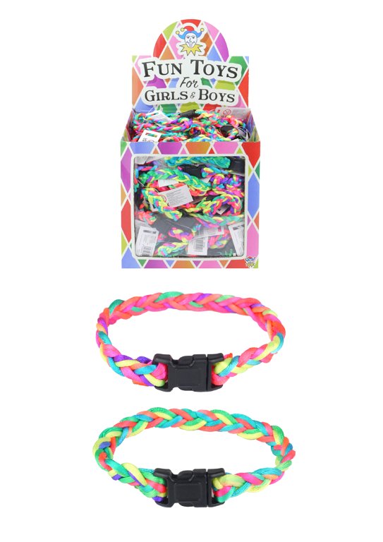 Neon Braided Bracelets (21cm) Assorted Colours