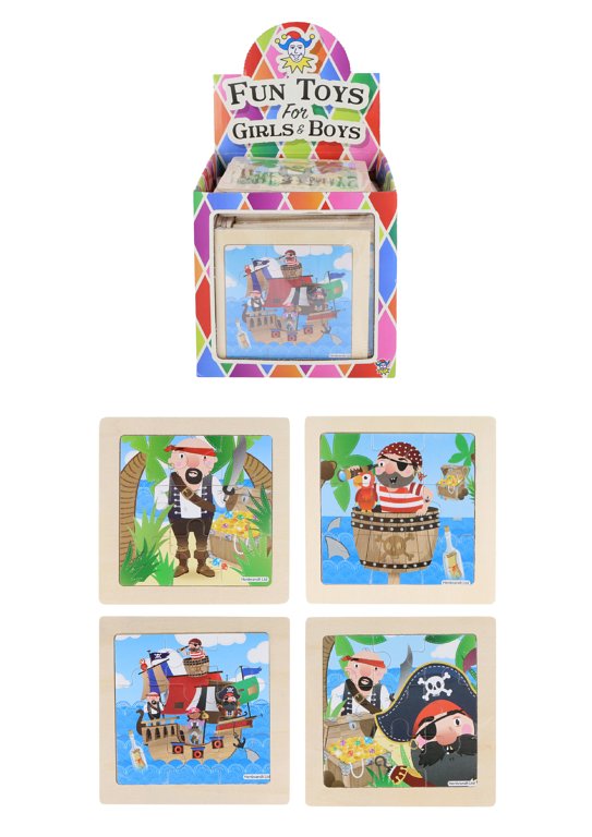 Wooden Pirate Mini Jigsaw Puzzle (11cm) 4 Assorted Designs