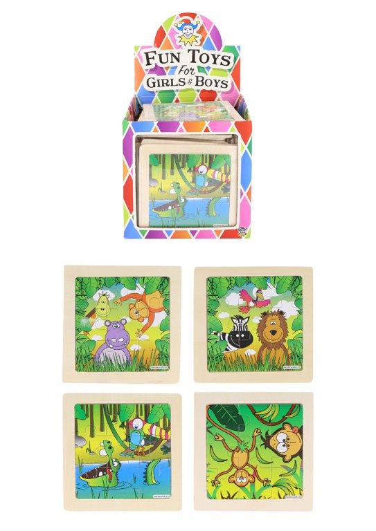 Wooden Jungle Animal Mini Jigsaw Puzzle (11cm) 4 Assorted Designs