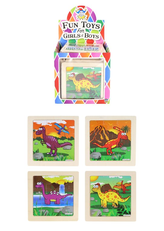 Wooden Dinosaur Mini Jigsaw Puzzle (11cm) 4 Assorted Designs