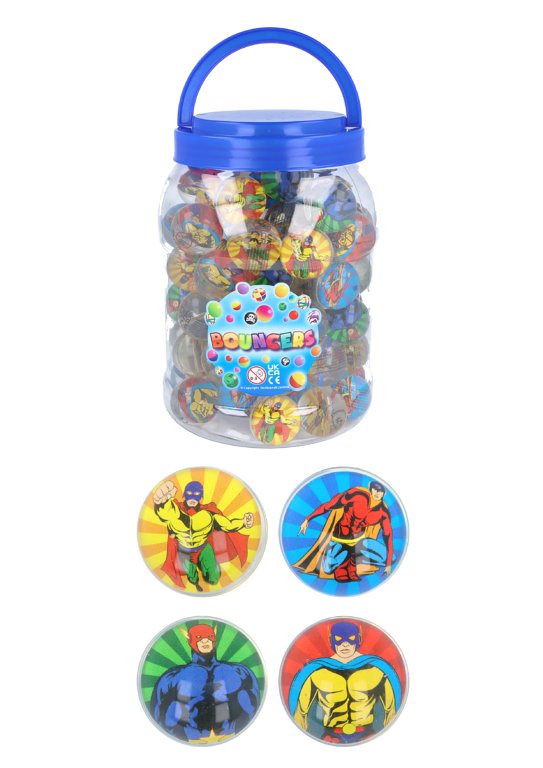 Superhero Bouncy Balls / Jet Balls (3.3cm) 4 Assorted Designs