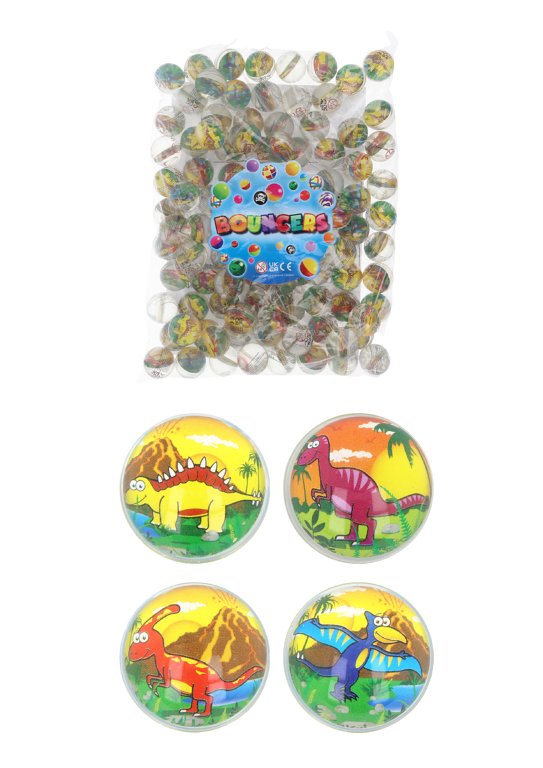 Dinosaur Bouncy Balls / Jet Balls (3.3cm) 4 Assorted Designs