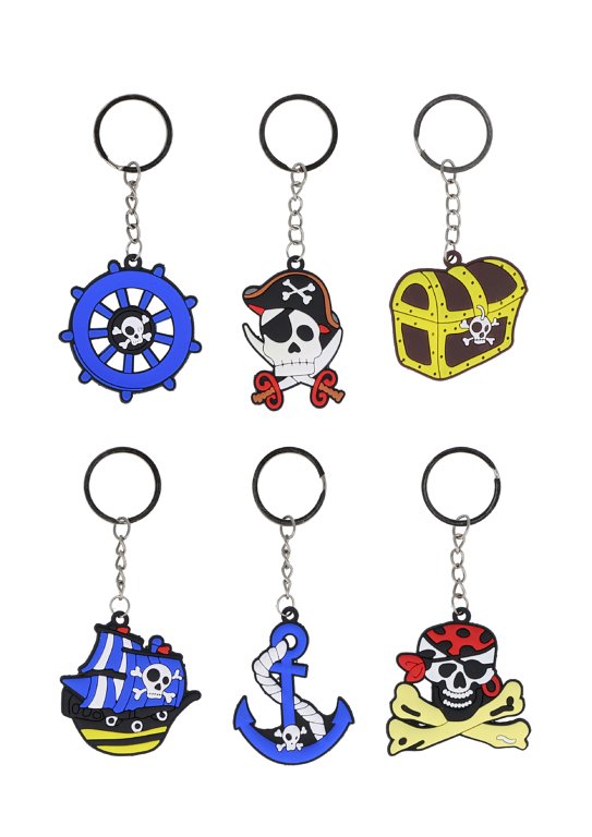 Pirate Keychains (5cm) 6 Assorted Designs