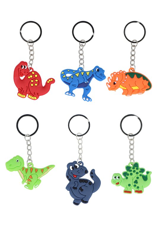 Dinosaur Keychains (5cm) 6 Assorted Designs