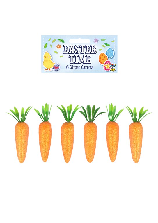 Easter Carrots with Glitter (6.5cm x 2cm) Easter Party Decorations
