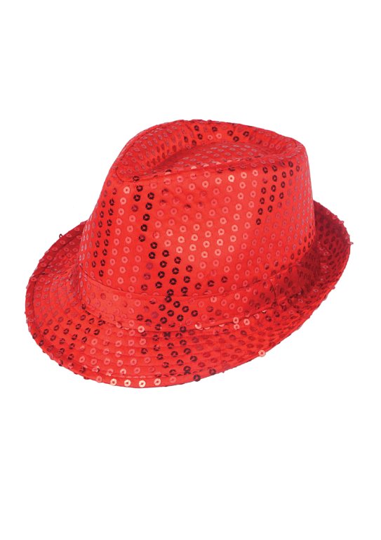 Red Sequin Gangster Hat (Adult)