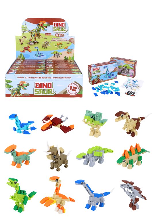 Dinosaur Block Kits 12-in-1 Assorted Designs