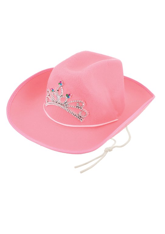 Pink Cowboy Hat with Tiara (Adult)