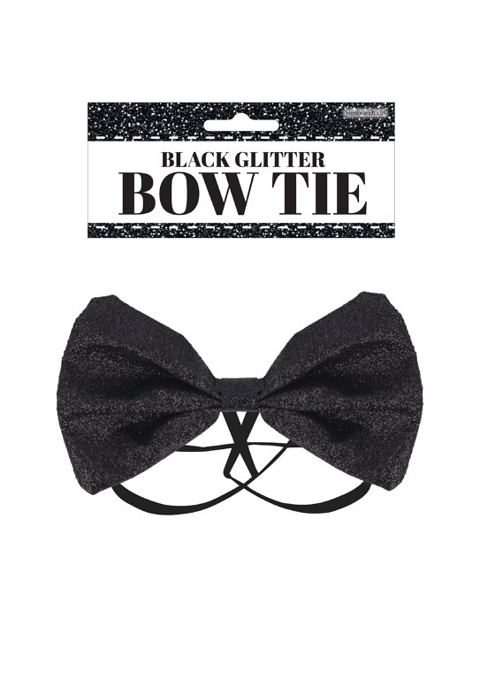 Black Glitter Bow Tie (12x7cm)