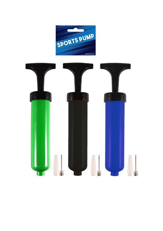 Double Action Sports Pump (20cm) 3 Assorted Colours