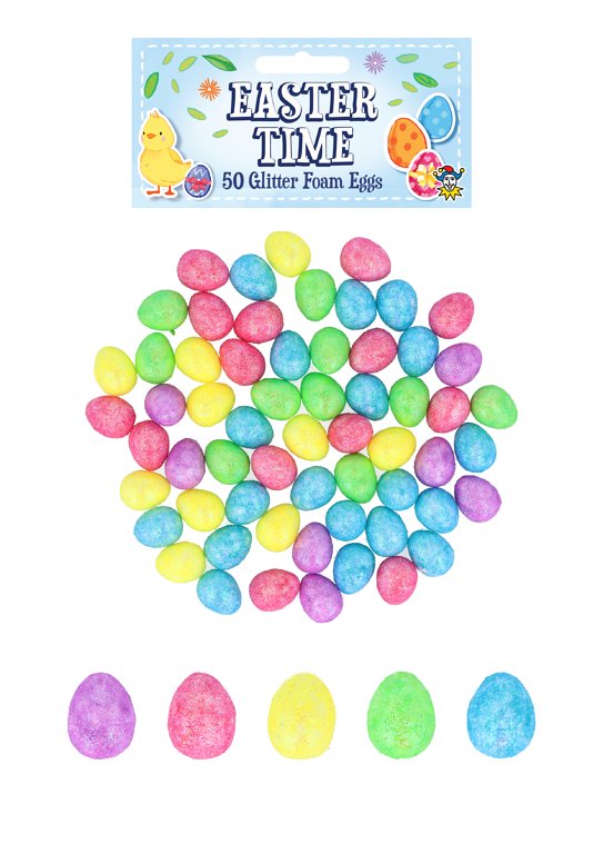 Mini Glitter Foam Easter Egg Craft Kit 50pcs (2cm x 1.5cm) Easter Arts and Crafts