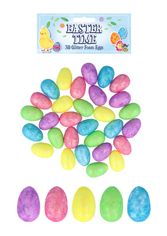 Small Glitter Foam Easter Egg Craft Kit 30pcs (3cm x 2cm) Easter Arts and Crafts