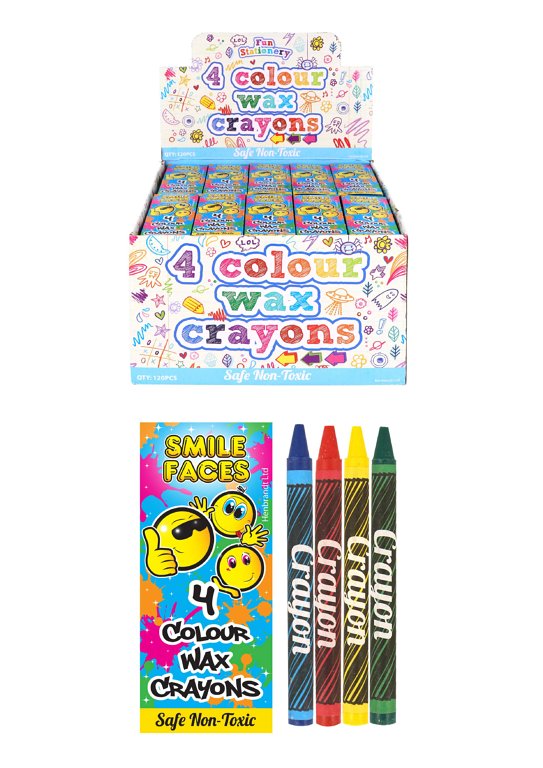 Smile Wax Crayon Packs (8cm) 4pcs
