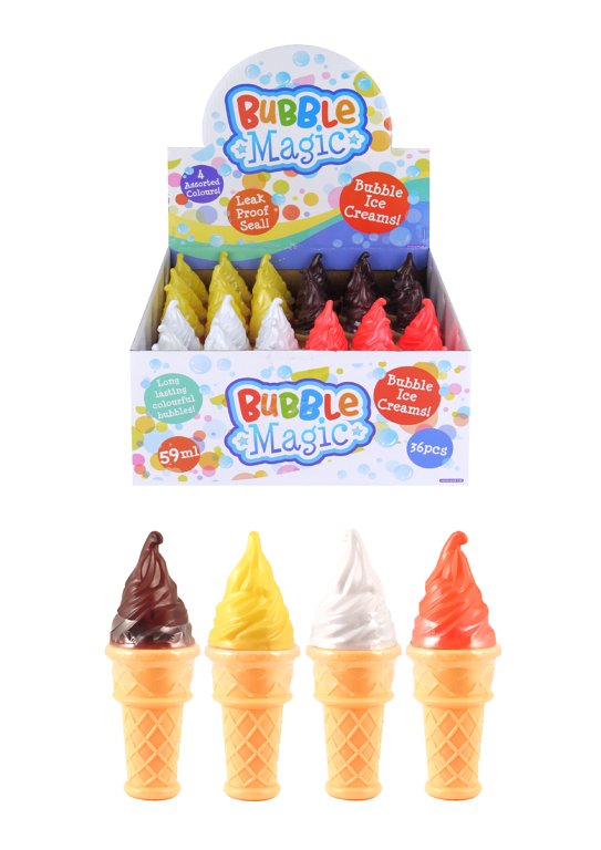 Ice Cream Bubble Tubes (59ml/12.5cm) 4 Assorted Colours